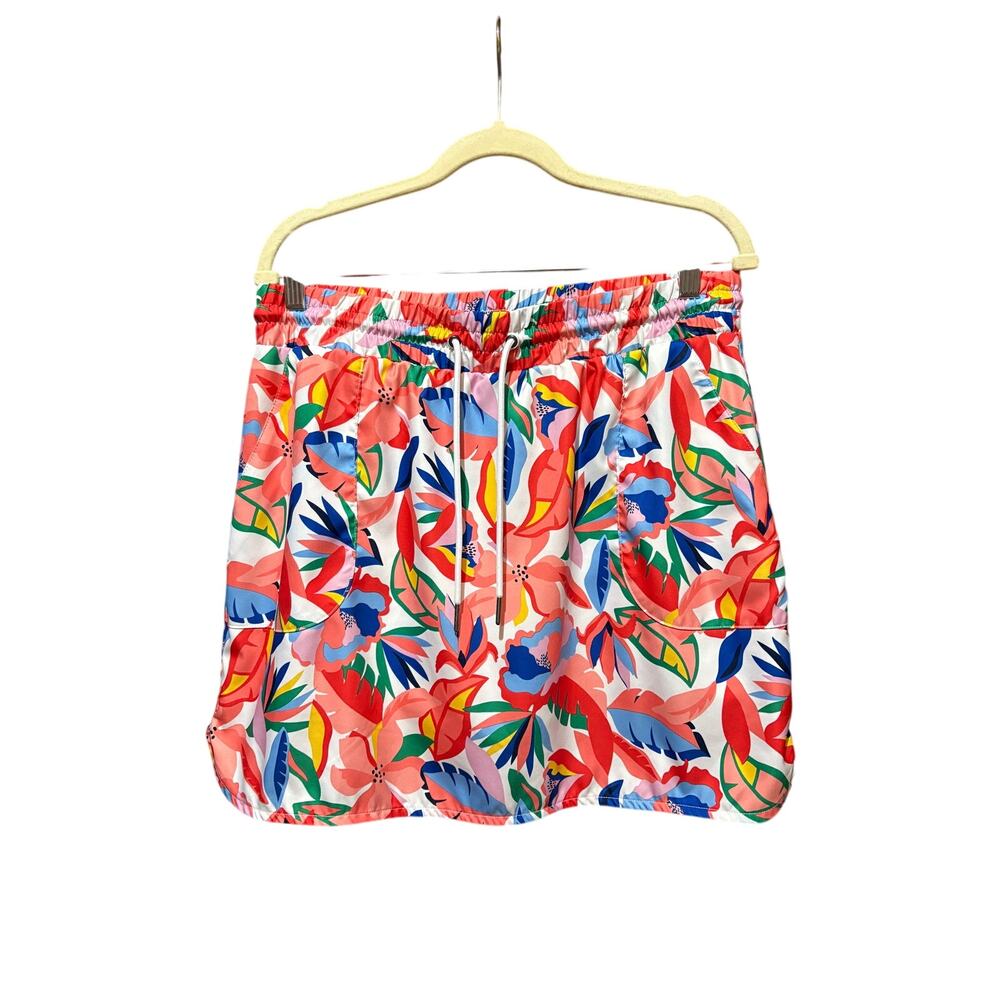 St. John's Bay Bright Floral Drawstring Skort Bottoms Size Large